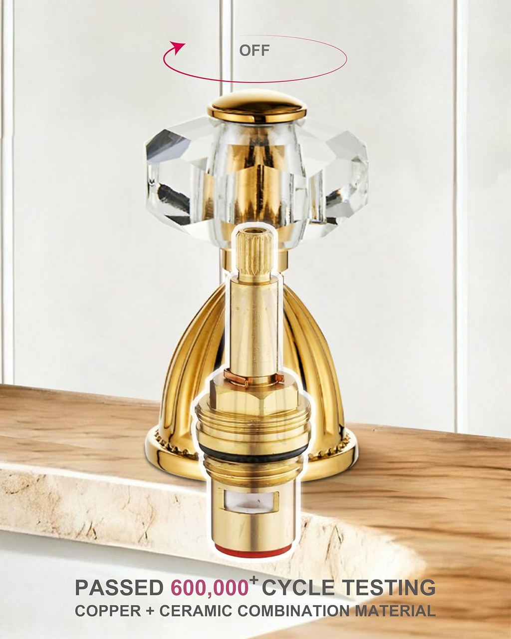 Swan 3 Hole Gold Brass Ornate Golden Copper Elegant 8 inch Bathroom Faucets Unique 3 Piece 2 Crystal Handles Bathroom Sink Faucet